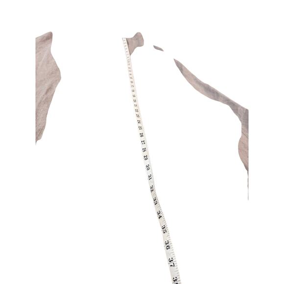 Linen Wrap Midi Skirt Women's Size Small Light Gray Side Pocket Minimalist Boho - Picture 7 of 8